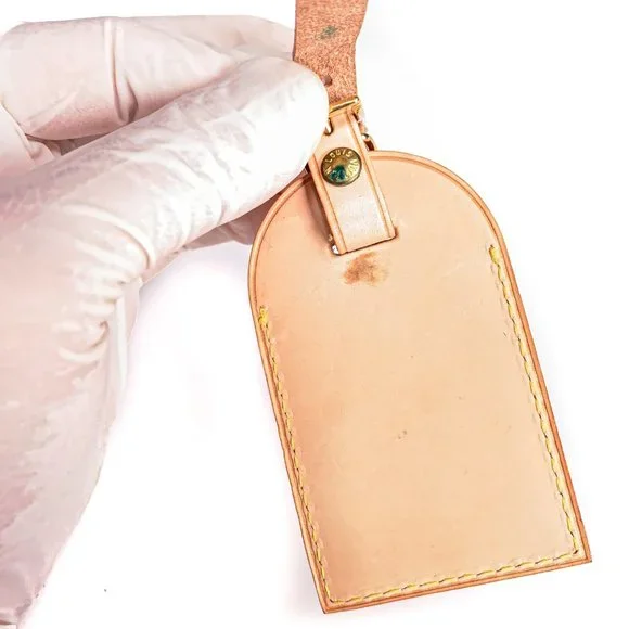 Authentic LOUIS VUITTON Vachetta leather Luggage Name Tag - SI - Picture 11 of 14